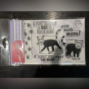 Craft Black and White Cat Stamp Collection